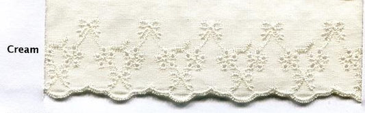 Broderie Anglaise Trimming -50mm Cream