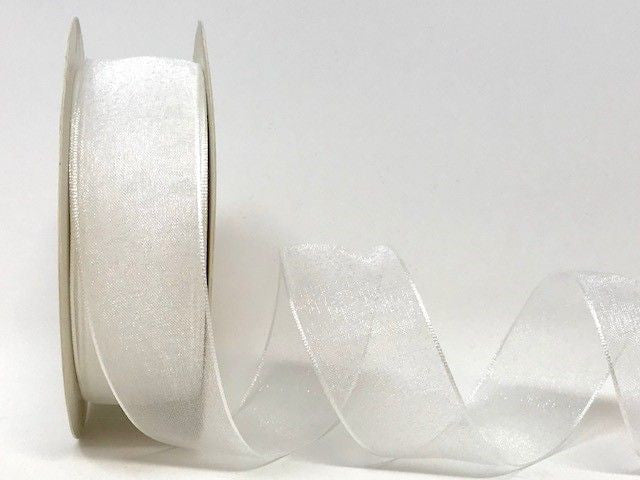 Bertie's Bows Sheer Organza Ribbon - 25mm White