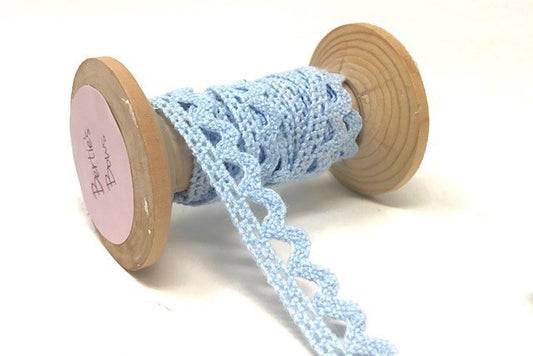 Scalloped Edge Cotton Lace - 15mm Sky Haze