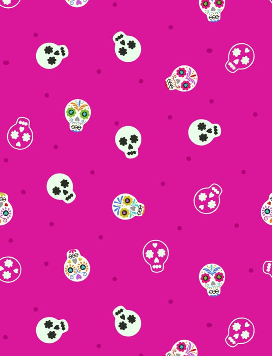 Lewis & Irene - Small Things Glow - Sugar Skulls on Bright Pink