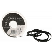 Bertie's Bows Double Satin Ribbon - 7mm Black