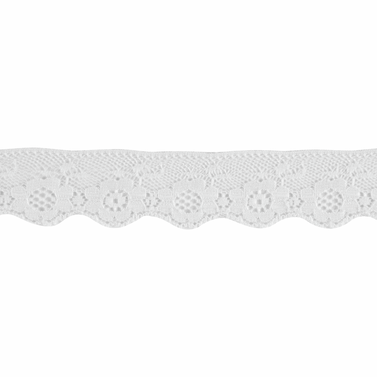 Nylon Lace- Daisy Scalloped- 30mm White