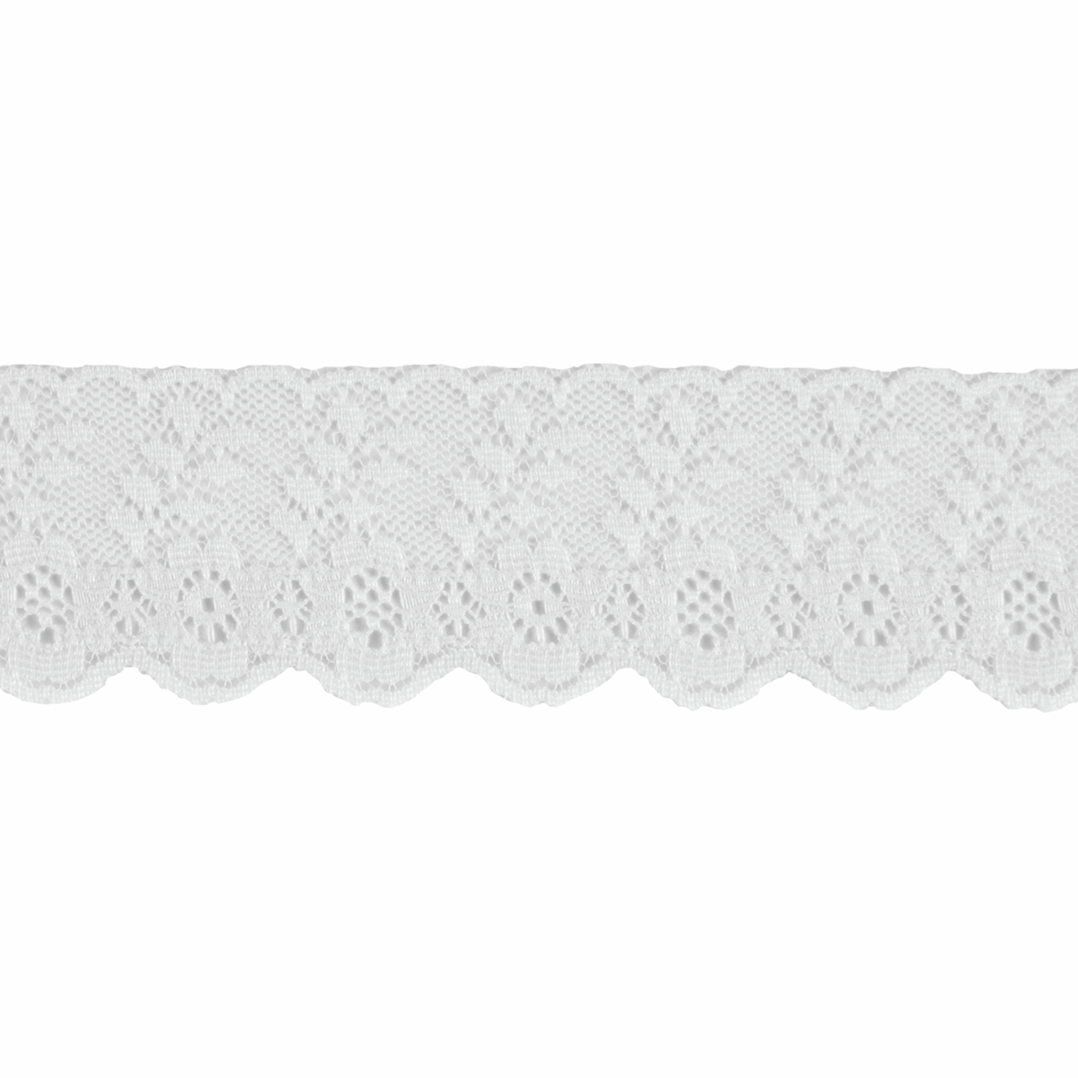 Nylon Lace- Daisy Scalloped- 35mm White