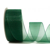 Bertie's Bows Sheer Organza Ribbon - 38mm Forest Green