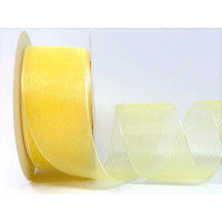 Bertie's Bows Sheer Organza Ribbon - 38mm Light Lemon