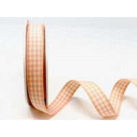 Gingham Ribbon 15mm - Orange