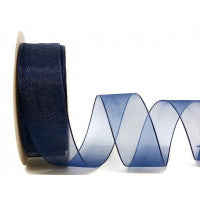 Bertie's Bows Sheer Organza Ribbon - 25mm Navy