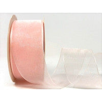 Bertie's Bows Sheer Organza Ribbon - 38mm Pale Pink