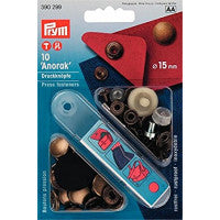 Prym Press Fasteners - Anorack - 15mm Antique Brass