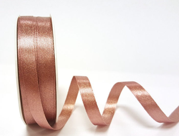 Bertie’s Bows Rose Gold Sparkle Satin Ribbon 10mm