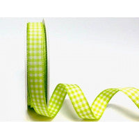 Gingham Ribbon 15mm - Spring Green