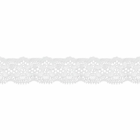 Stretch Lace - 25mm White