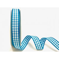 Gingham Ribbon 15mm - Turquoise