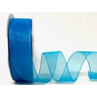 Bertie's Bows Sheer Organza Ribbon - 25mm Turquoise