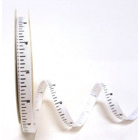 White Grosgrain Ribbon - 9mm - Inches Print